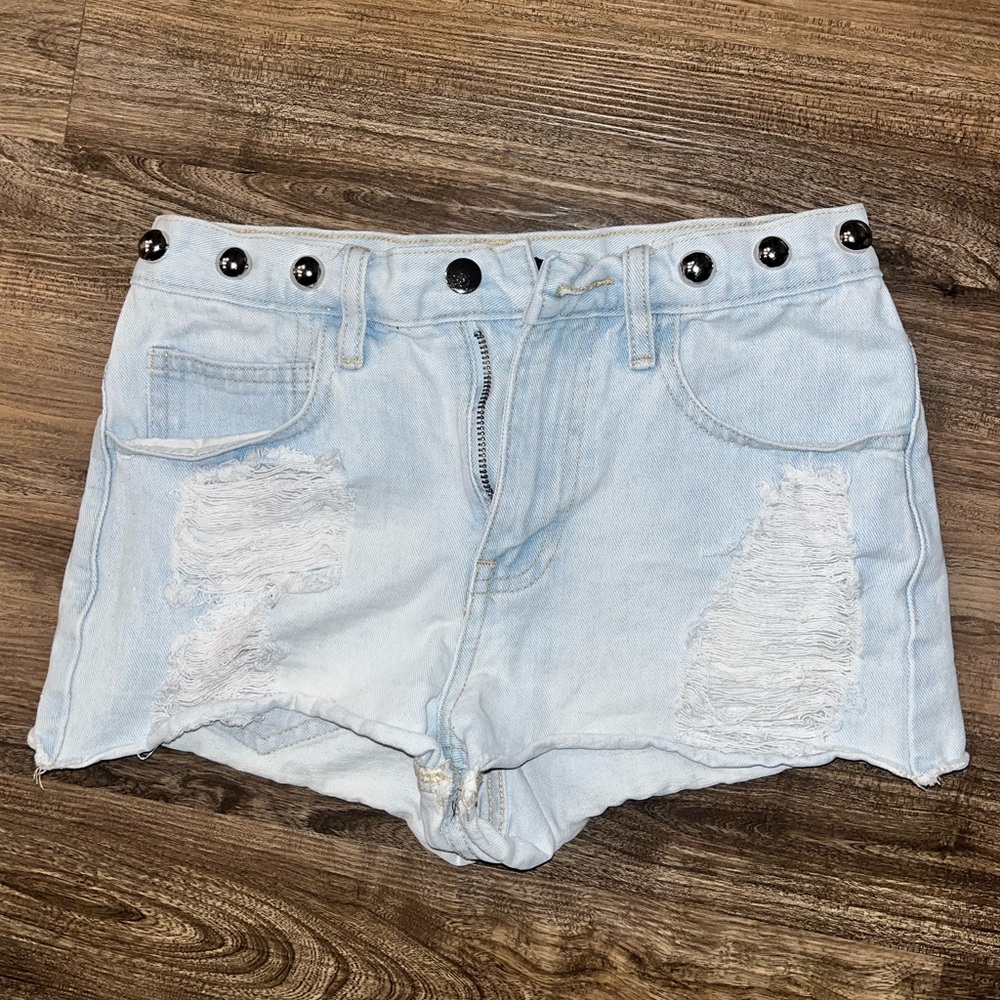 Studded Jean Shorts
